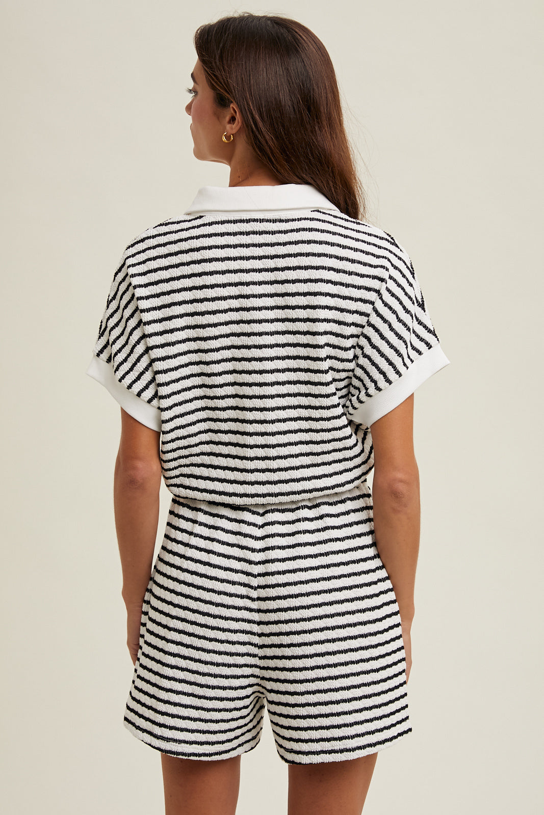 Striped Button-Up Romper