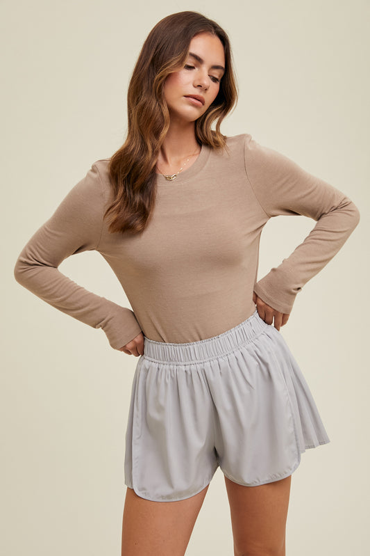 Basic Knitted Long Sleeve Top - Multiple Colors