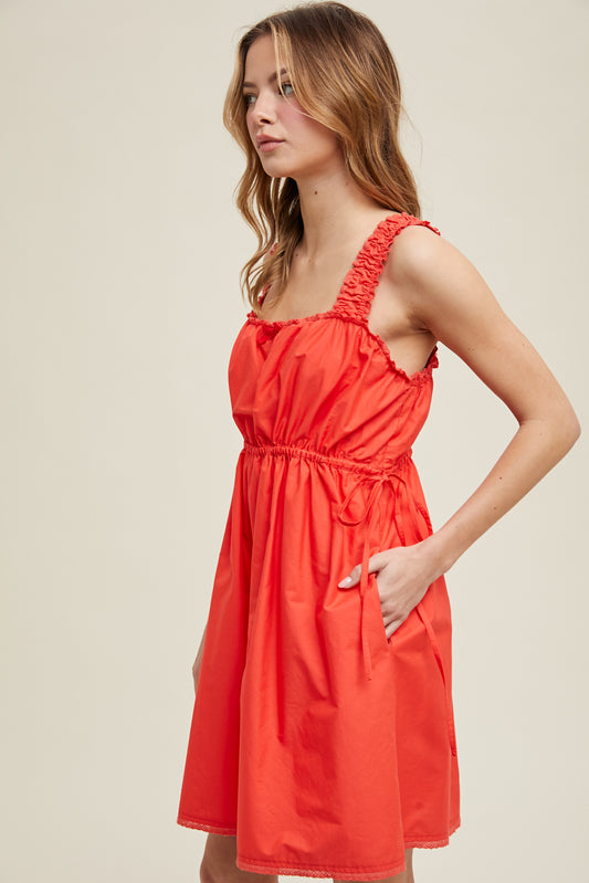 Poppy Bow Detail Mini Dress
