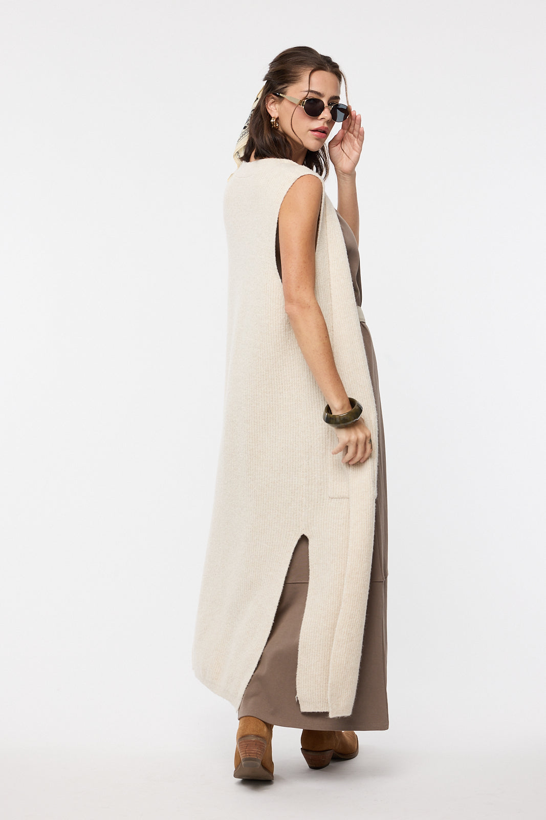 Champagne Long Sweater Vest