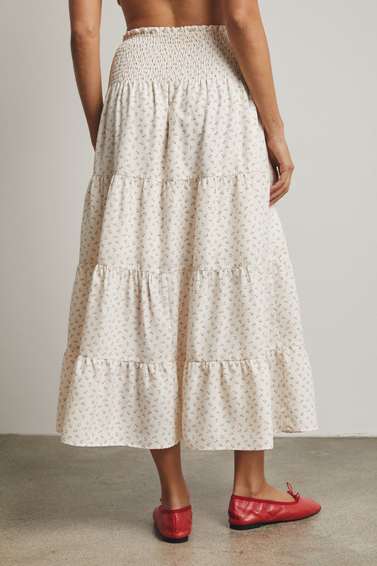 Bunny Kisses Smocked Skirt - Ecru