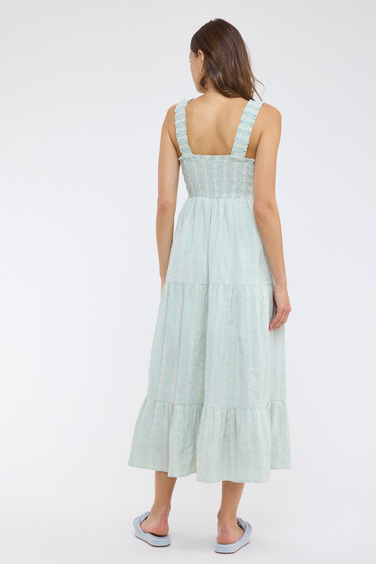 Lace & Grace Midi Smocked Maxi Dress
