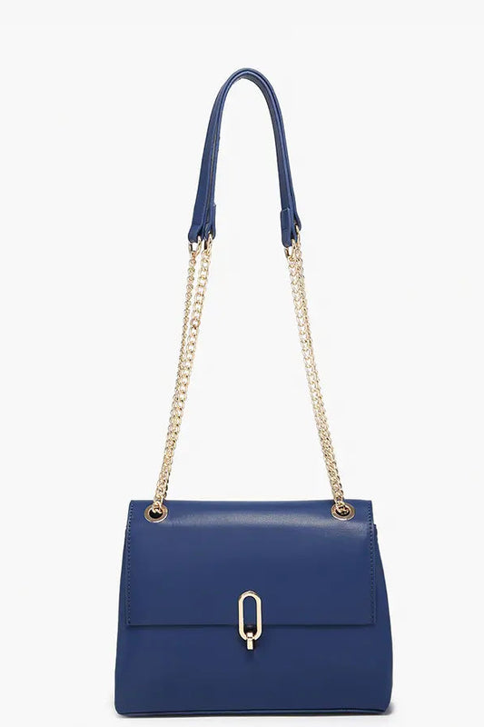 Cannes Square Crossbody w/ Gold Chain Strap - Multiple Colors