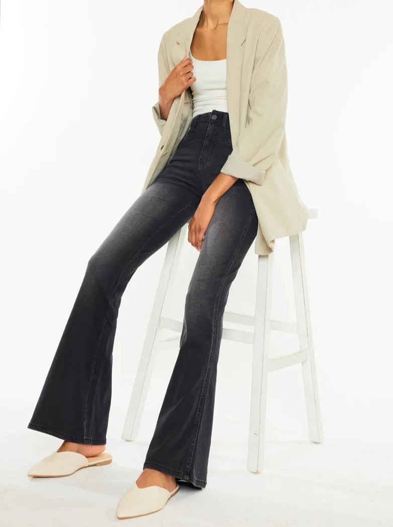 KanCan Marcy Black High Rise Flare Jeans