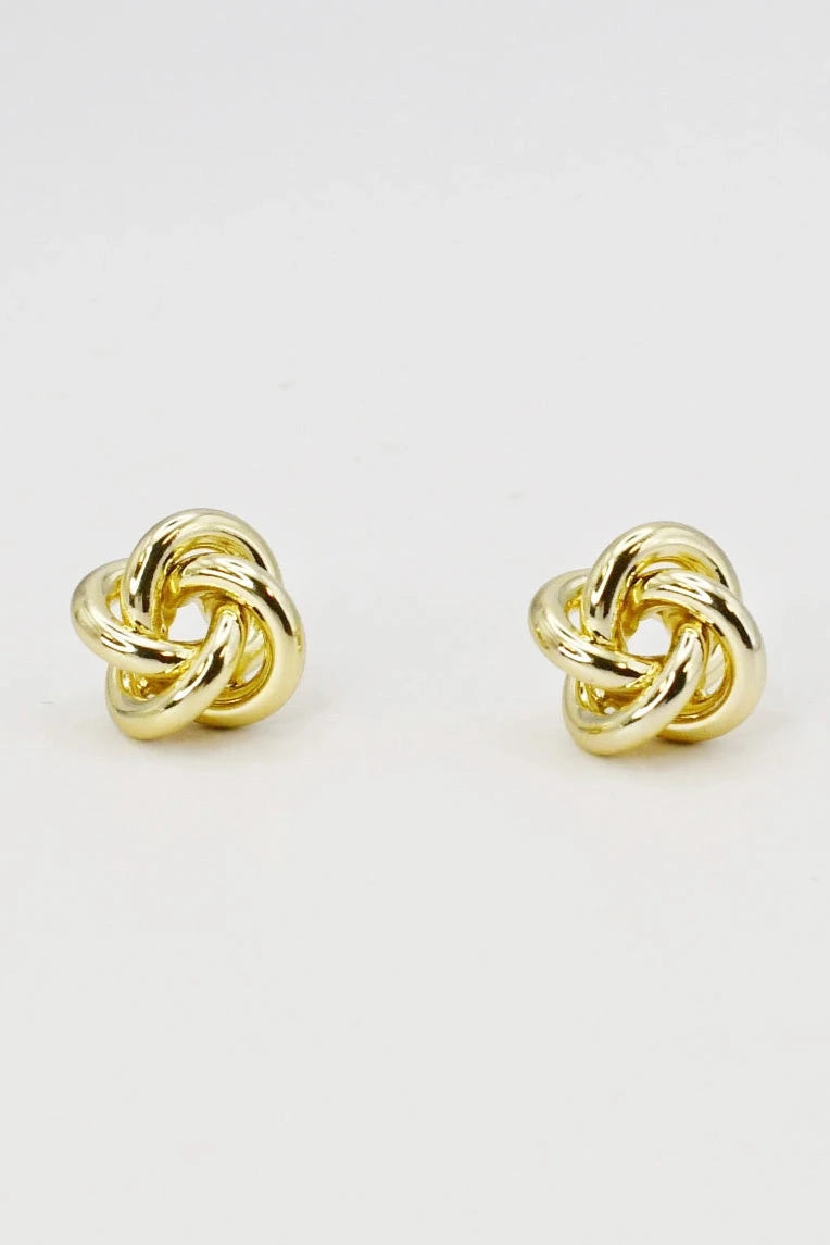 Gold Knot Stud Earrings