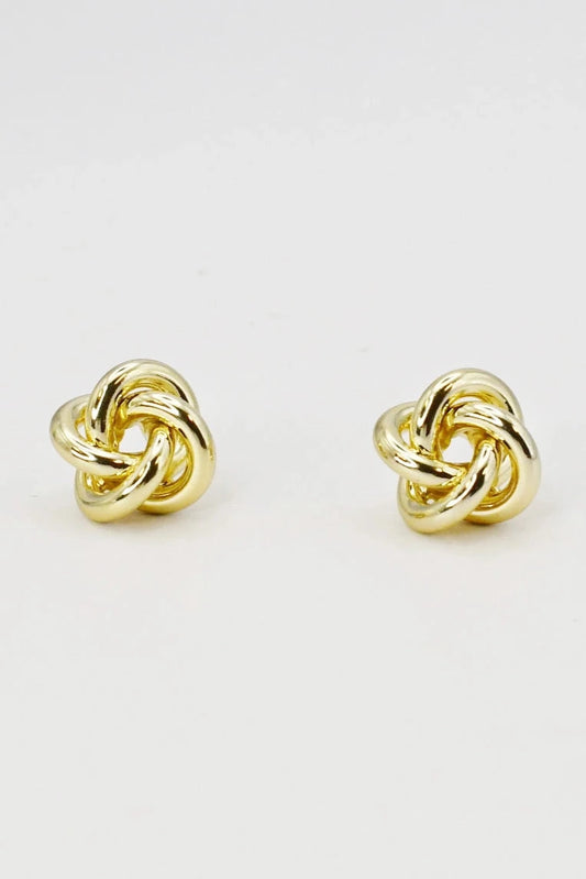 Gold Knot Stud Earrings