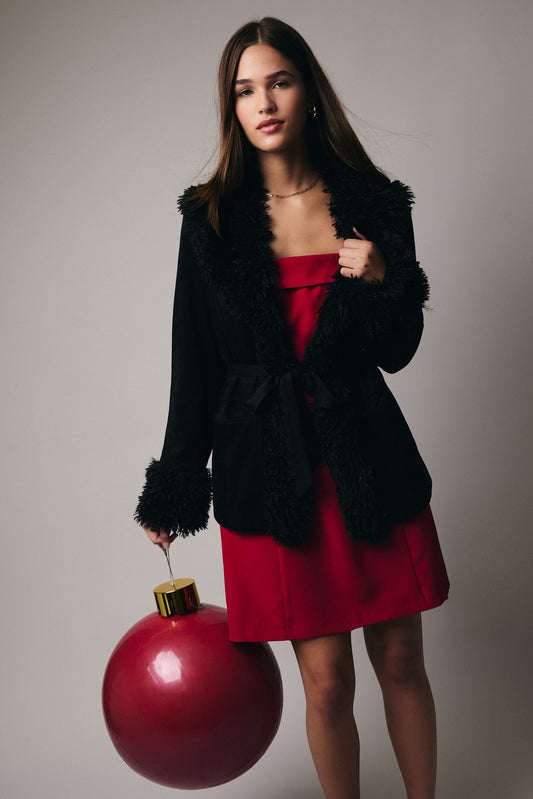 Fur Detailed Suede Jacket