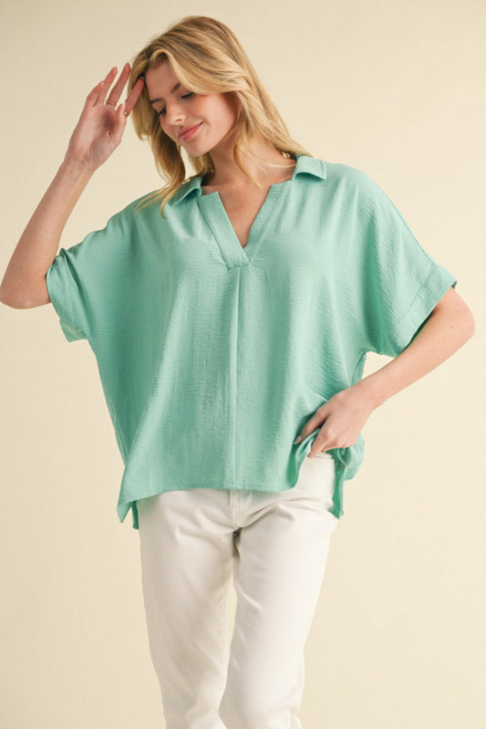 Lila V-Neck Blouse - Multiple Colors