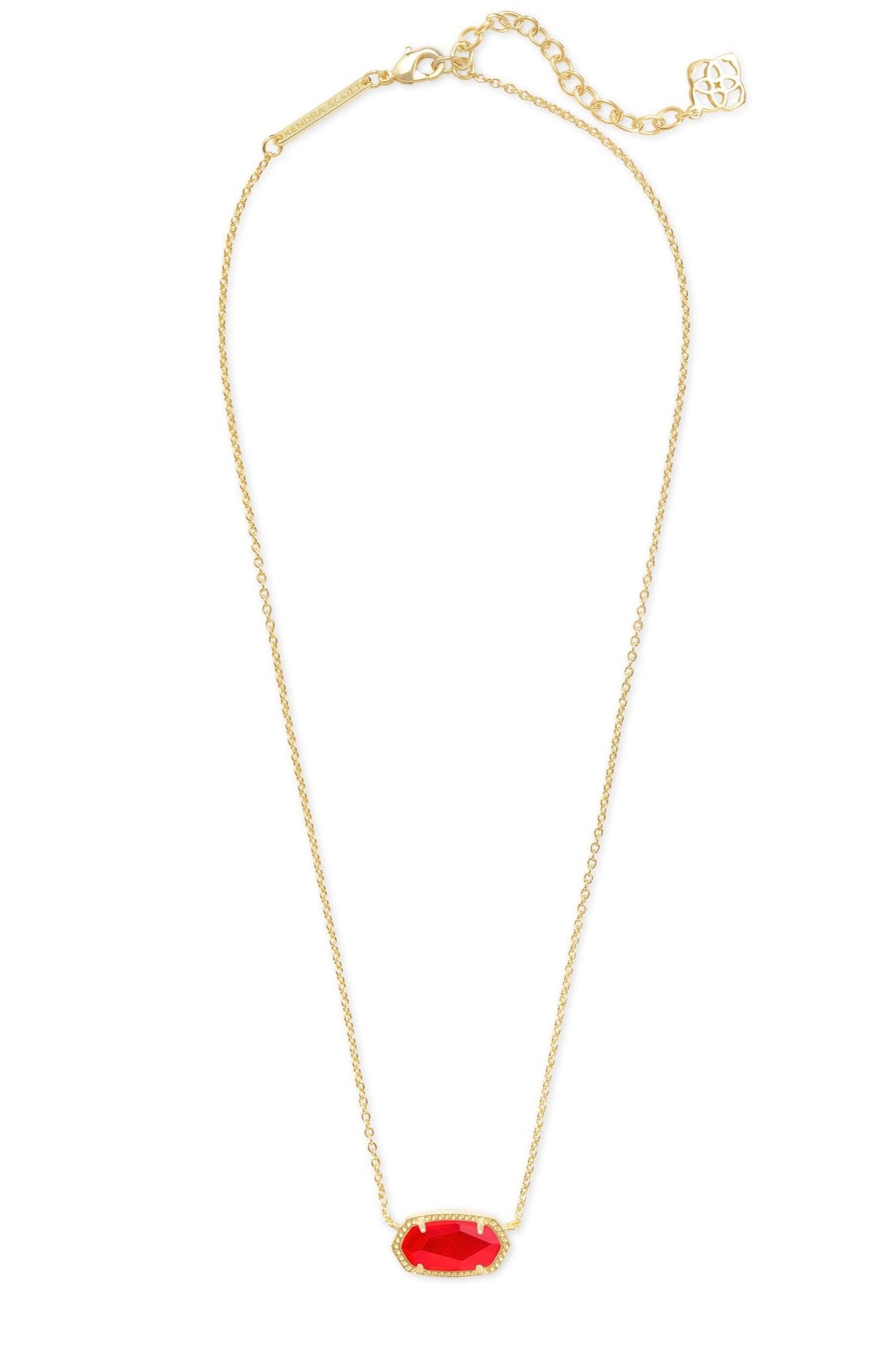 Kendra Scott Elisa Short Pendant Necklace - Gold Red Illusion