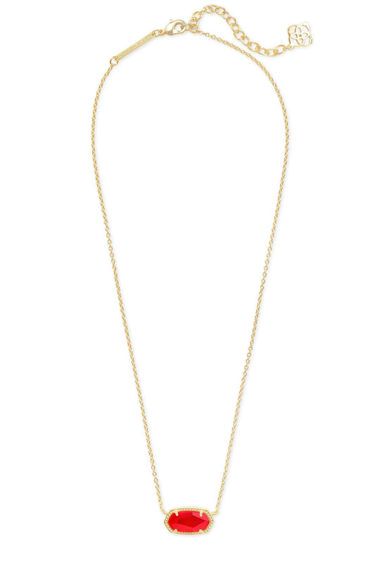 Kendra Scott Elisa Short Pendant Necklace - Gold Red Illusion
