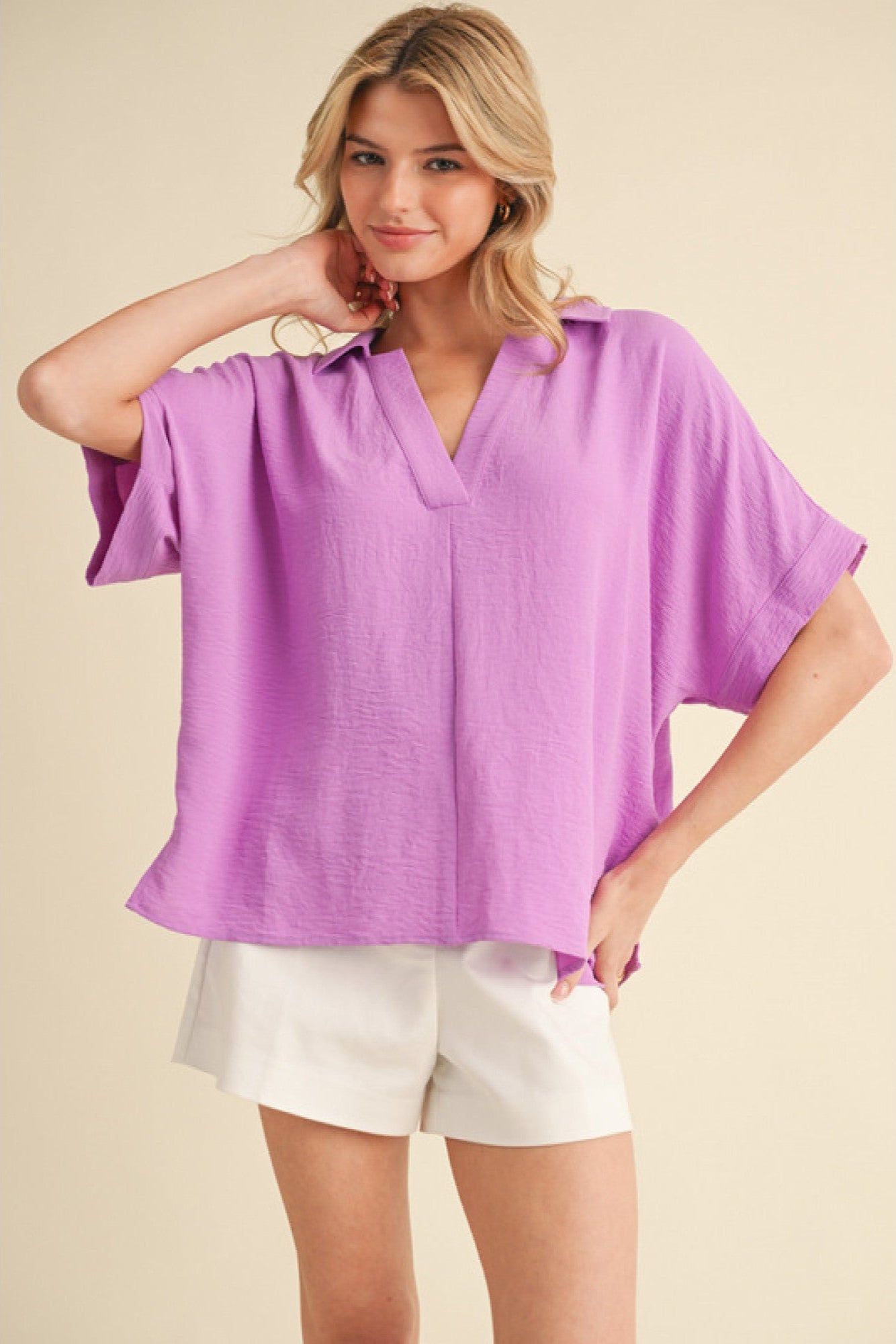 Lila V-Neck Blouse - Multiple Colors