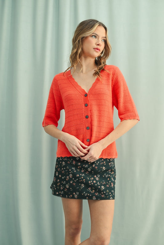 Sunkist Scalloped Top
