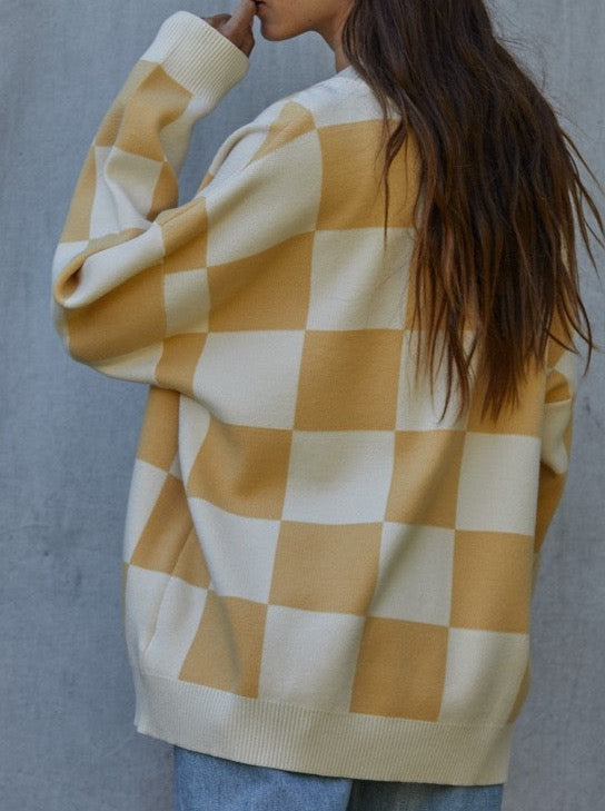 Check Met Out Cardigan