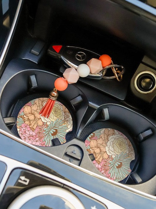 Floral Ceramic Car Coaster