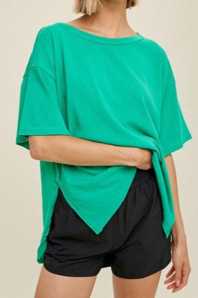 Kelly Green Oversized Knit Top