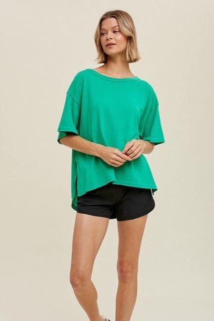 Kelly Green Oversized Knit Top