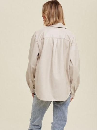 Ecru Leather Jacket