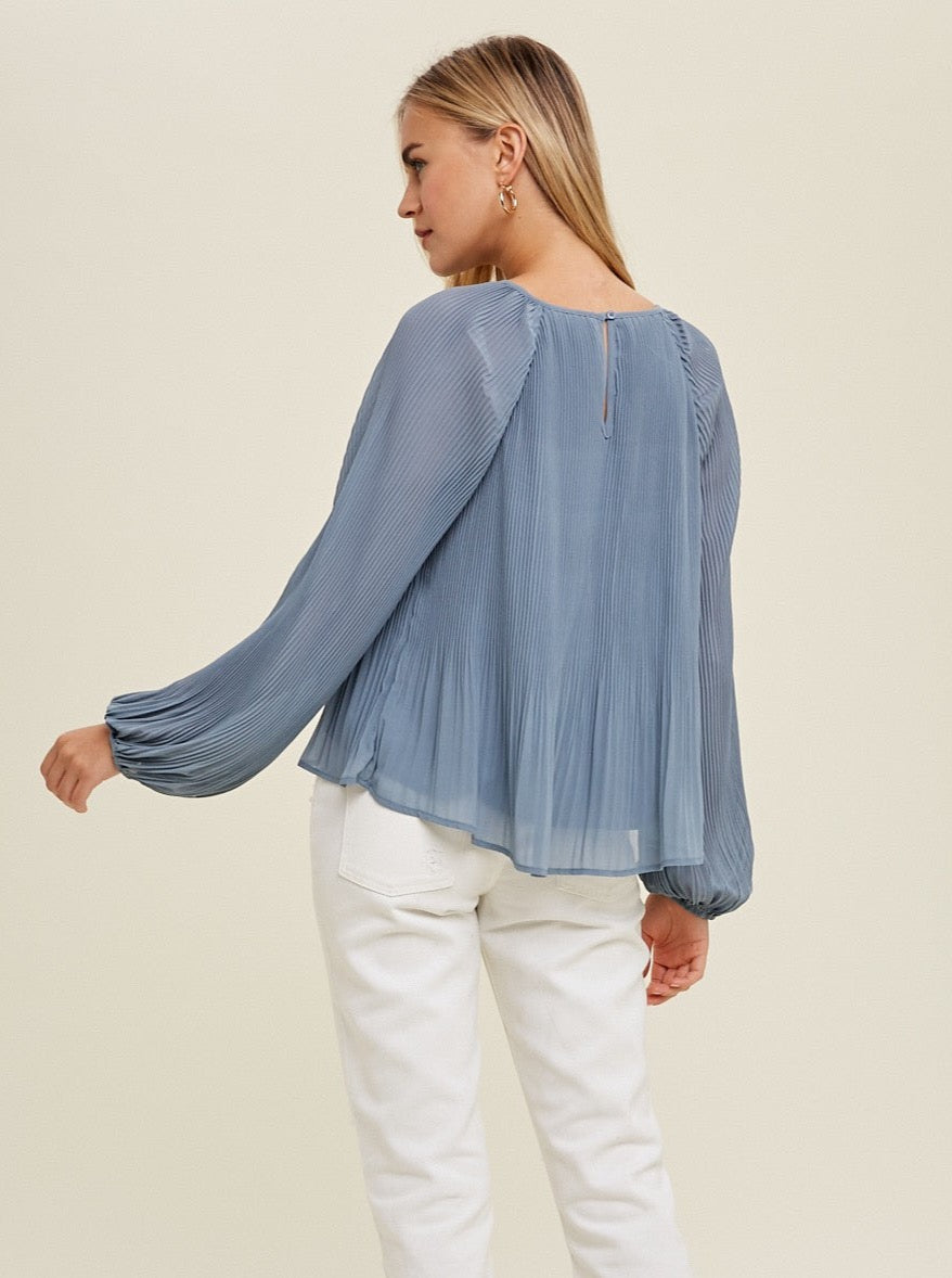 Mountain Blue Business Casual Blouse