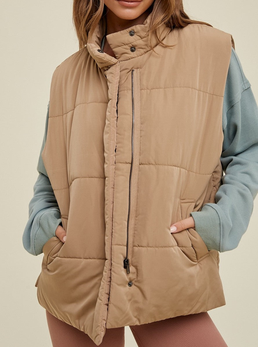 Mocha Puffer Vest