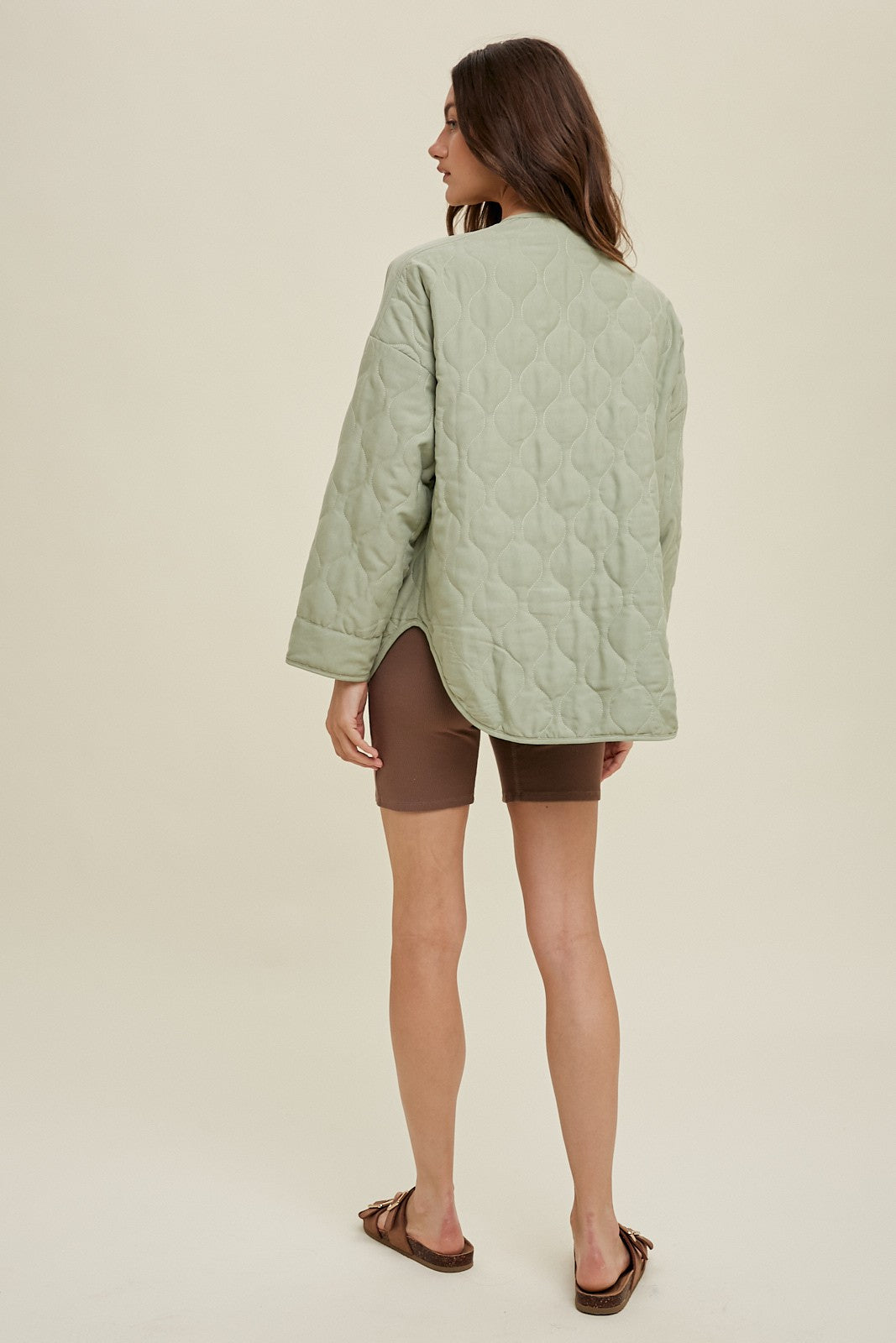 Sage Quilted Shacket