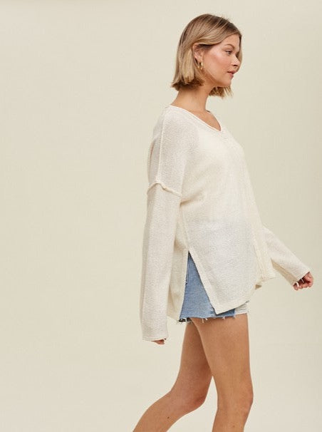 Lightweight Cream Knit Pullover