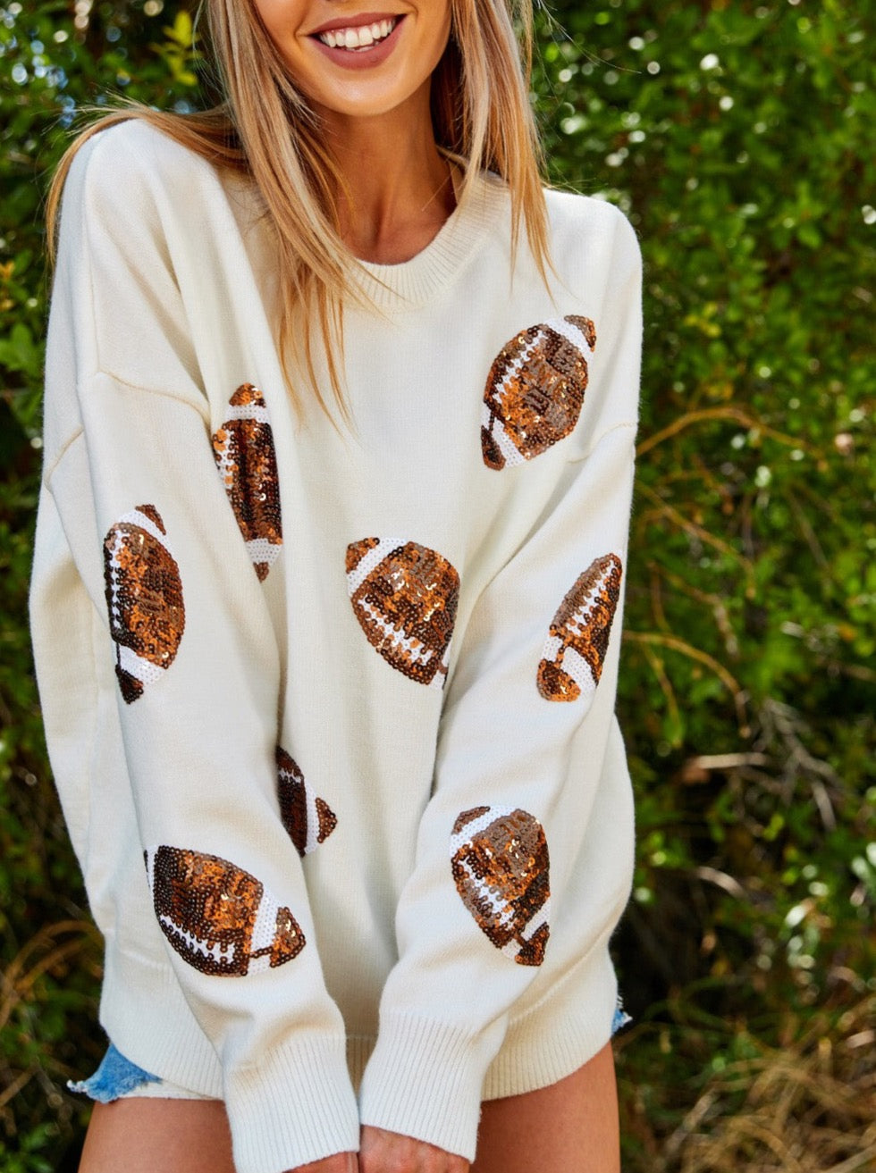Game Day Football Sequin Sweater