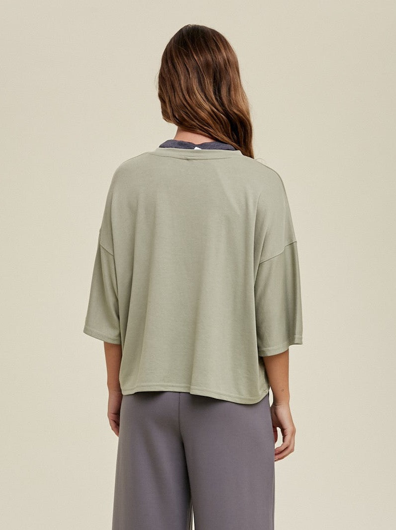 Light Sage Relaxed Crop Top