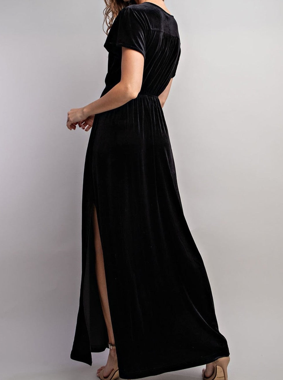 Black Velvet Maxi Dress