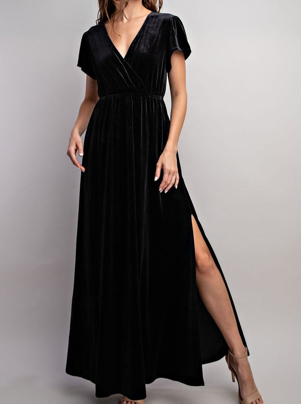 Black Velvet Maxi Dress