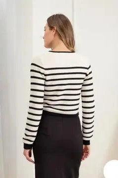 Stripe Button Down Cardigan