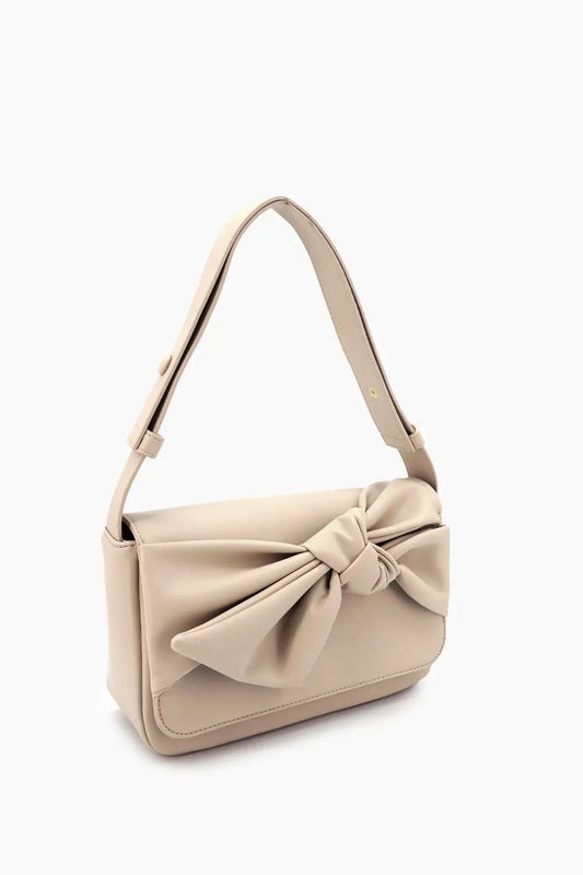Elena Bow Shoulder Bag - Ivory