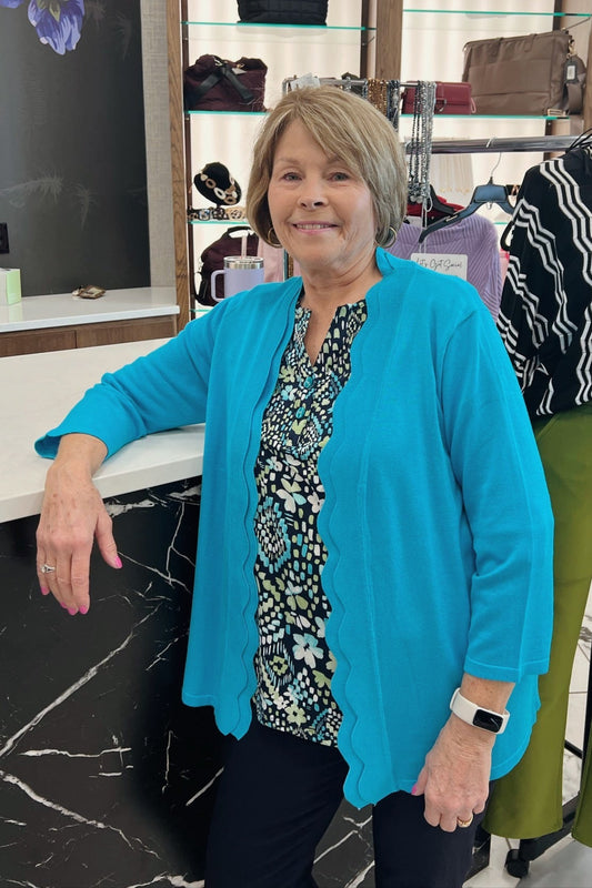 Cool Tone Patterned Blouse