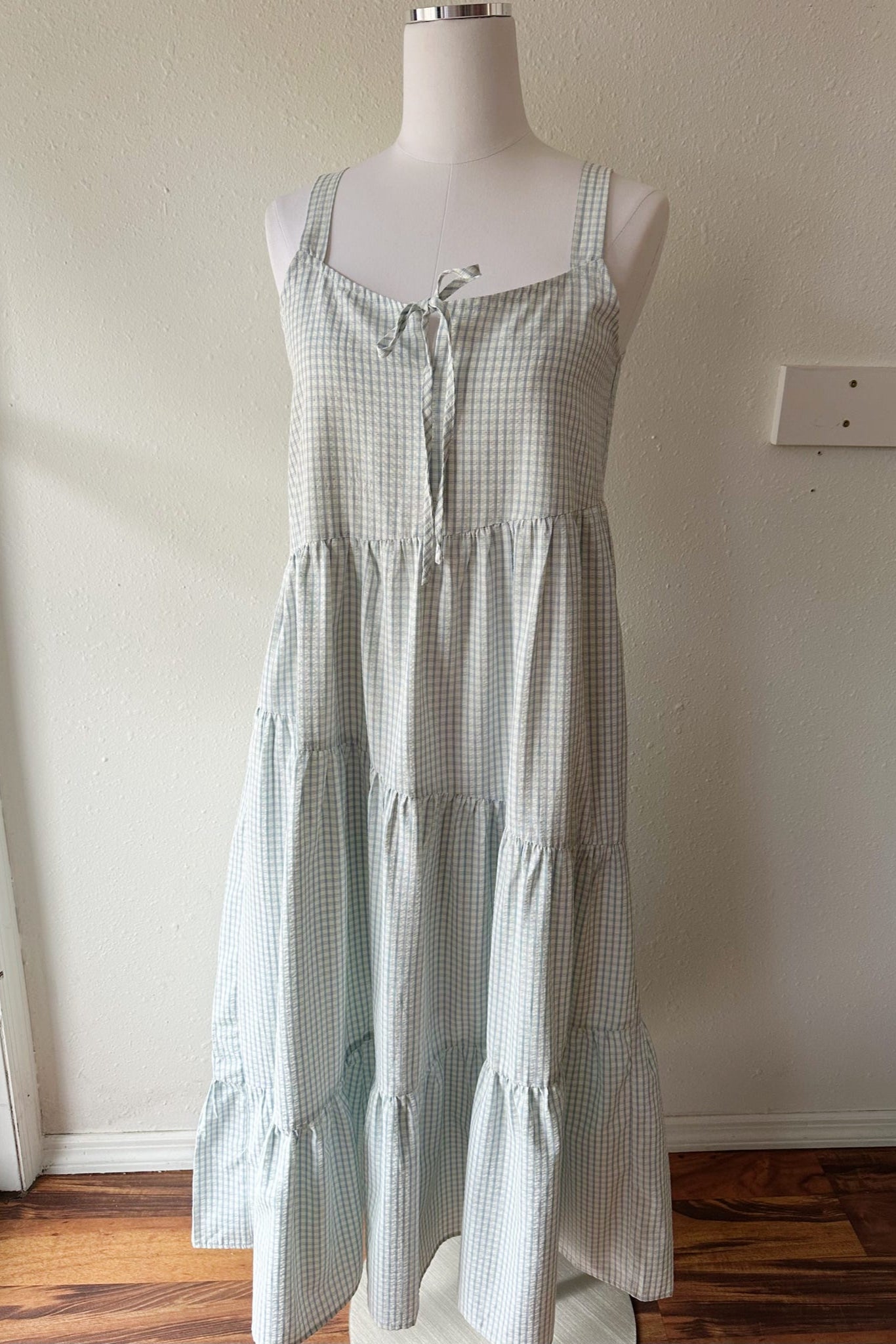 Plaid Picnic Midi Dress