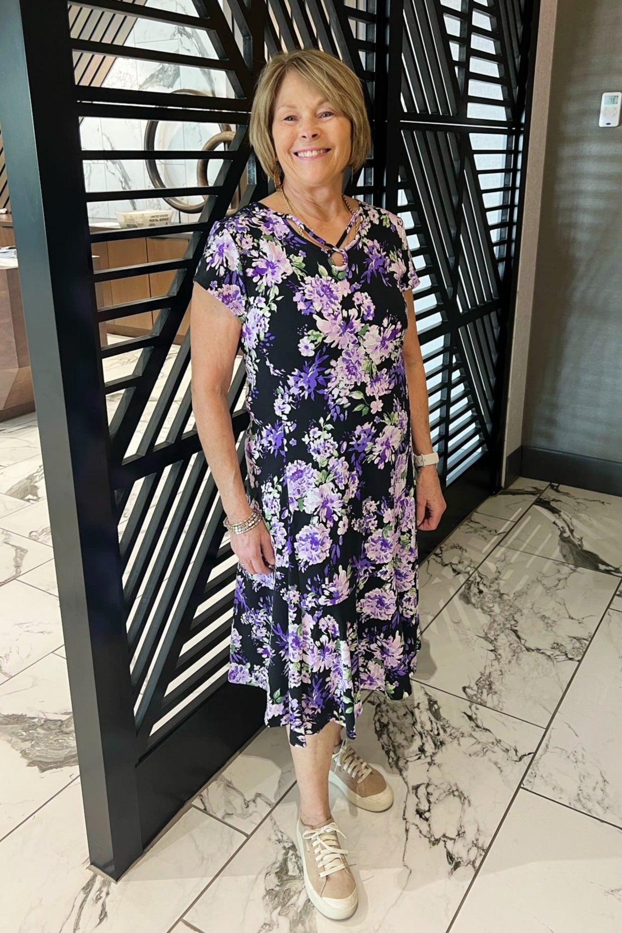 Rosetta Floral Dress - Purple