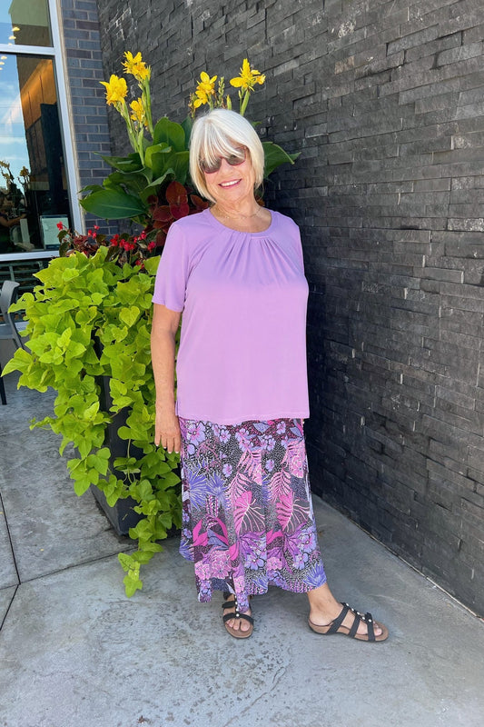 Gorgeous Print Skirt - Purple