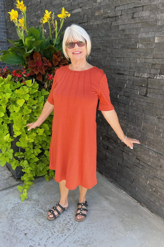 The Rhonda Dress - Burnt Orange