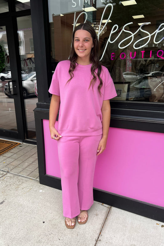 Sofie Soft Cropped Pant - Pink