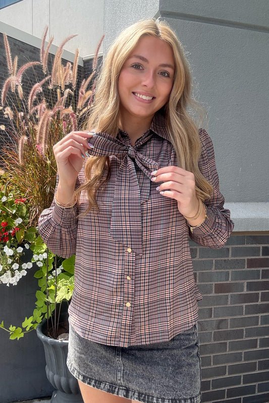 Plaid Button Down Blouse