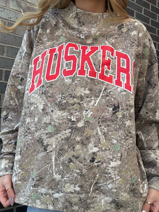 Nebraska Huskers Camo Mockneck