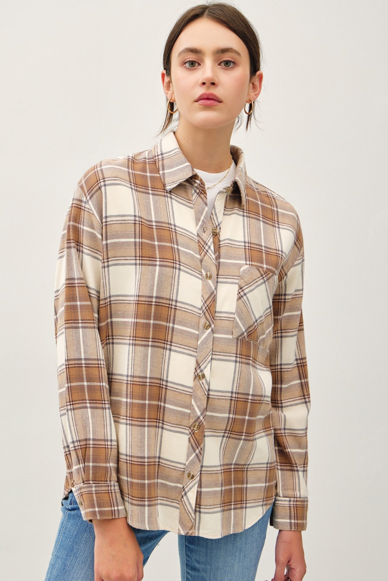 Classic Plaid Flannel - Taupe