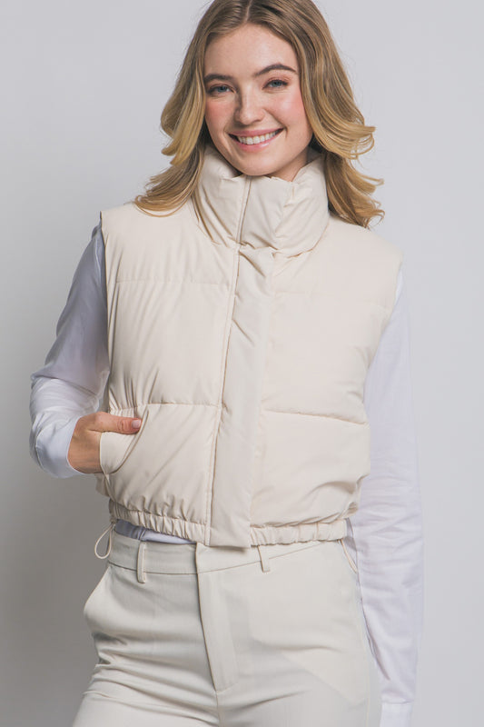 Cropped Puffer Vest - Multiple Colors