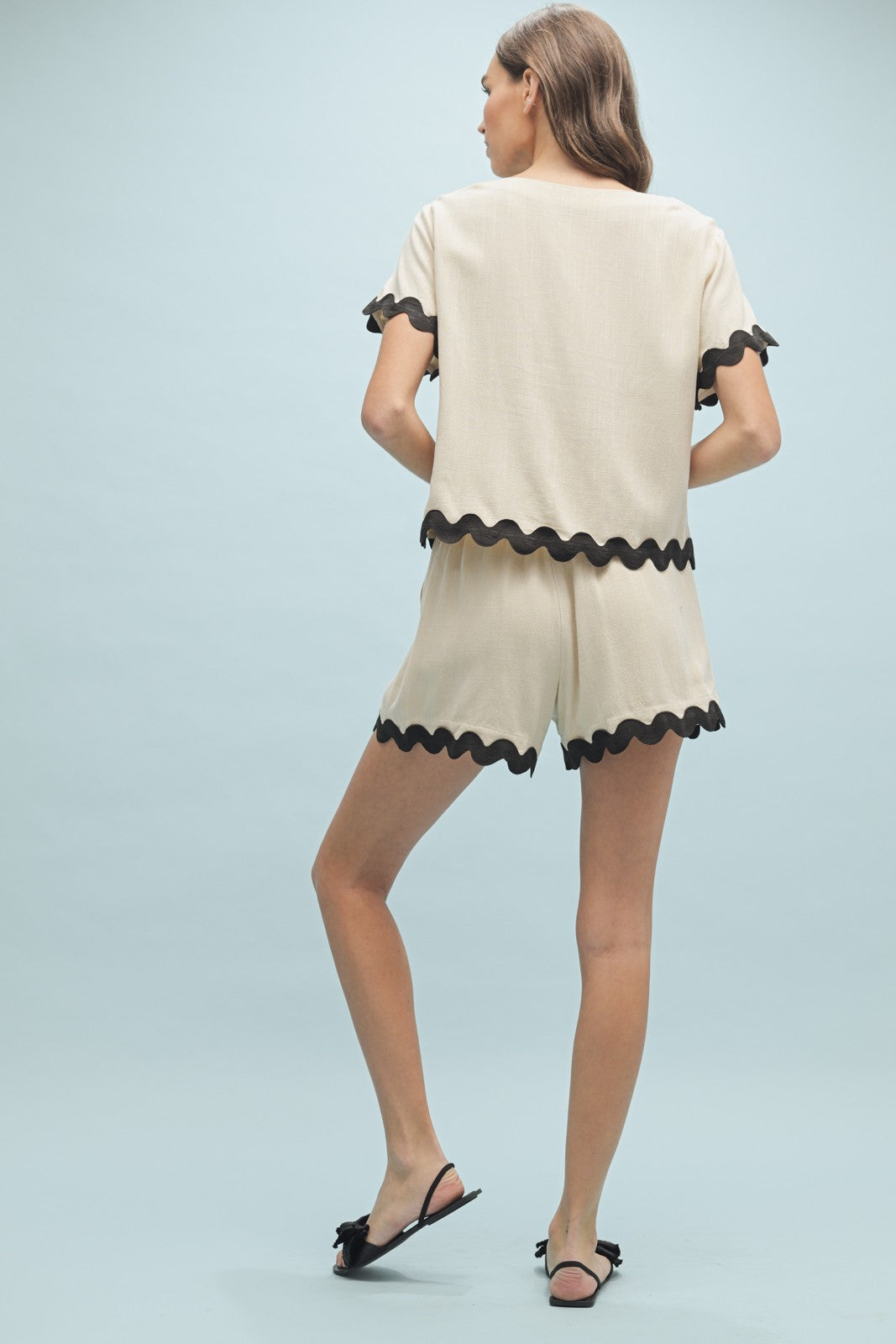 Ric Rac Trim Top and Shorts Set