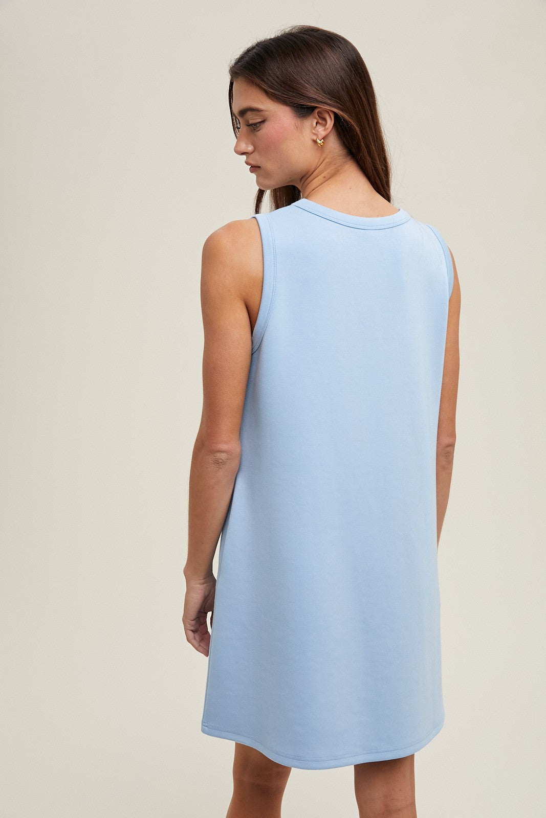 Scuba Mini Tank Dress - Blue