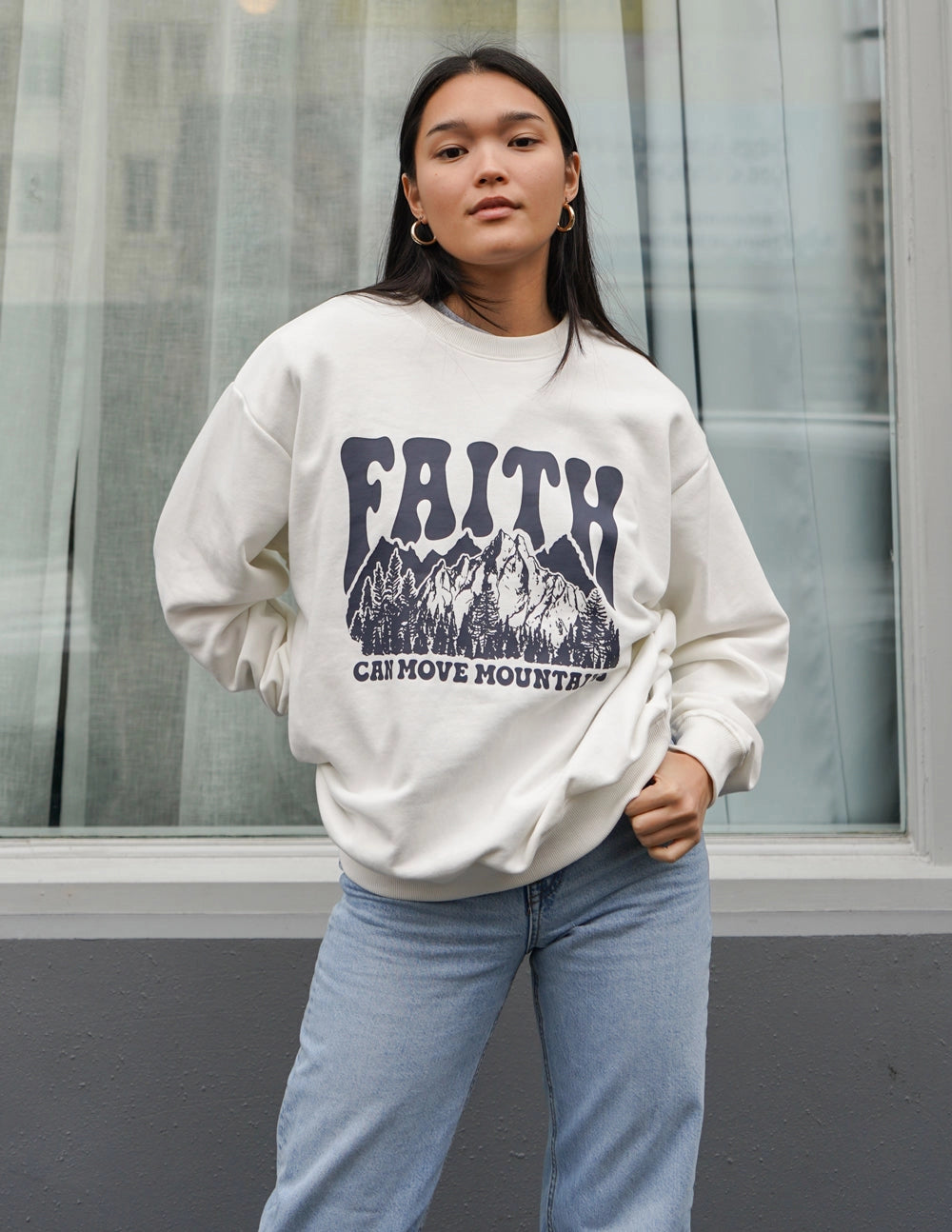 Faith Can Move Mountains Crewneck