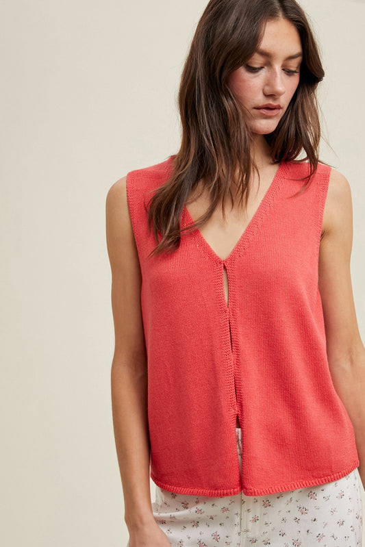 Guava Knit Sweater Tank Top