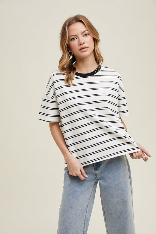 Striped Boxy Knit Top