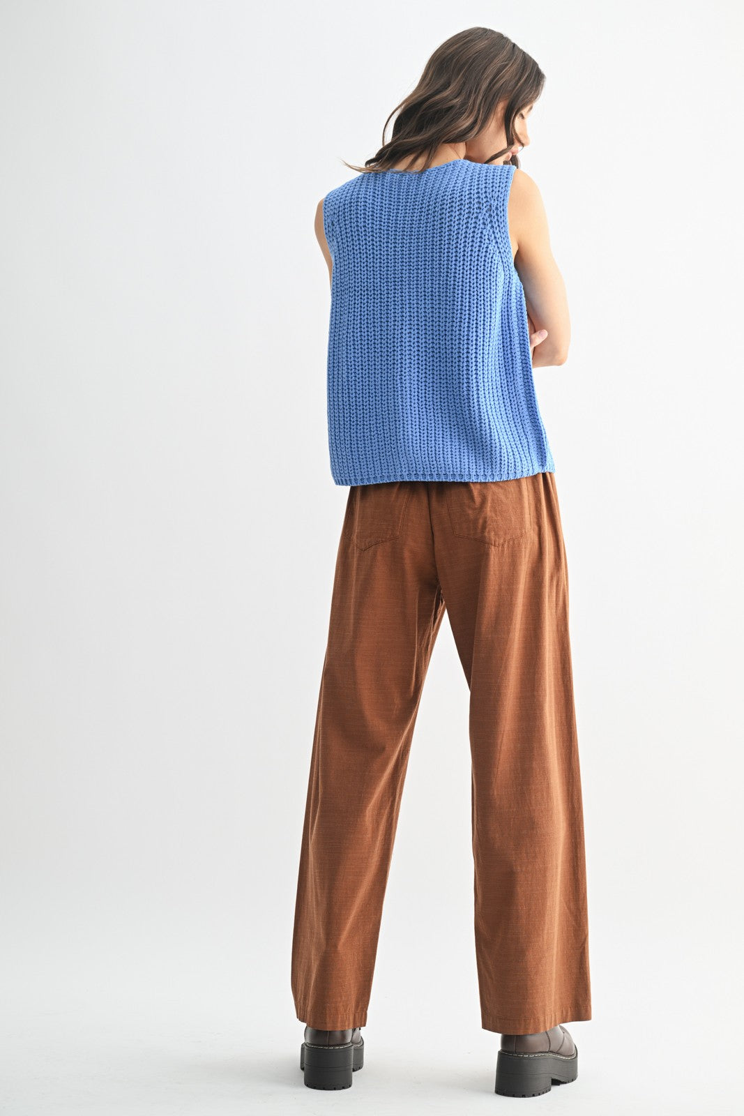Cornflower Blue Textured Sweater Vest
