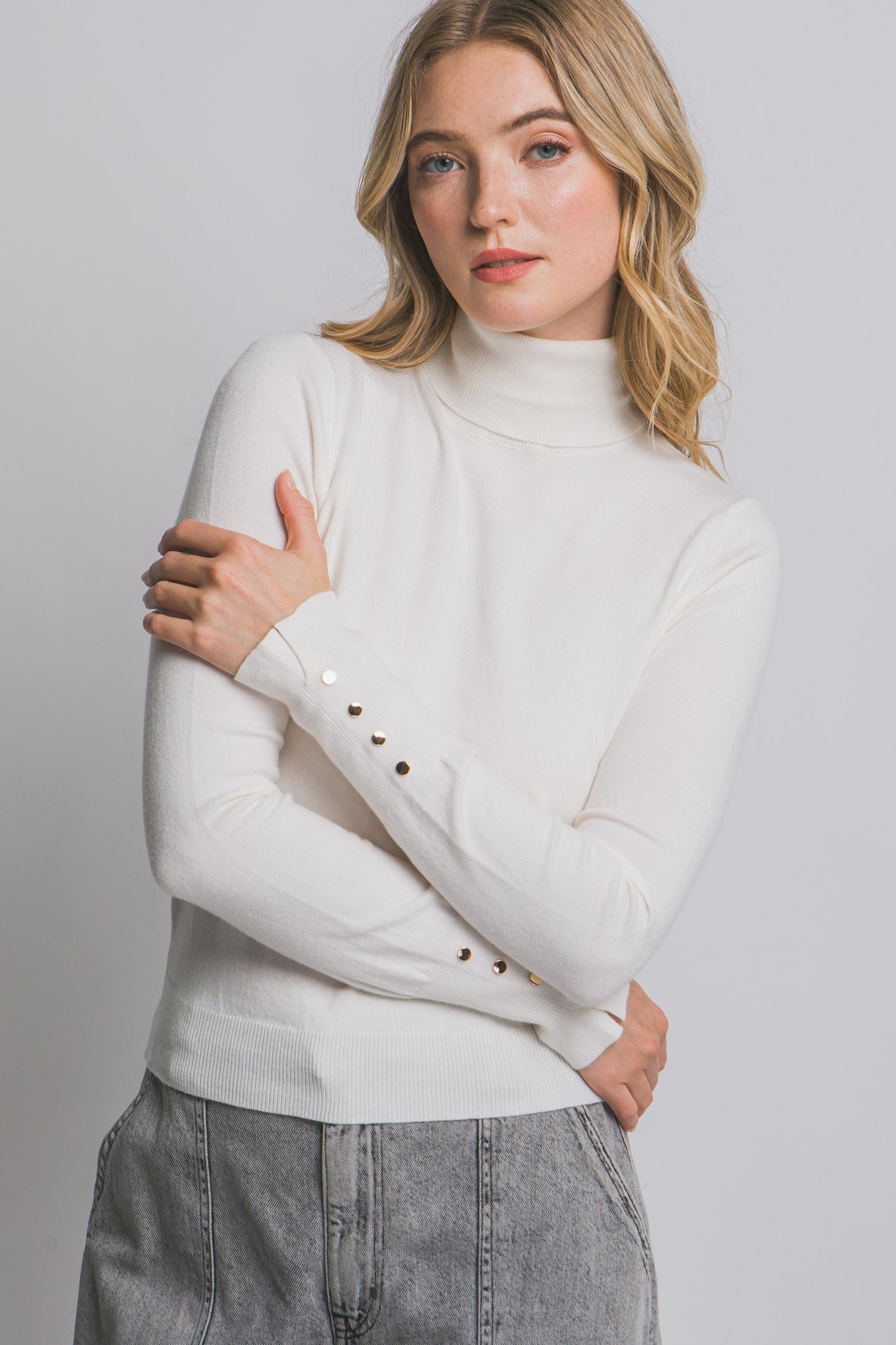 Turtle Neck Sweater Top - Multiple Colors