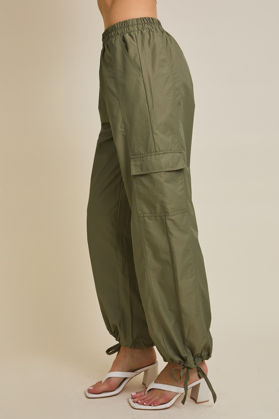 Olive Parachute Pants