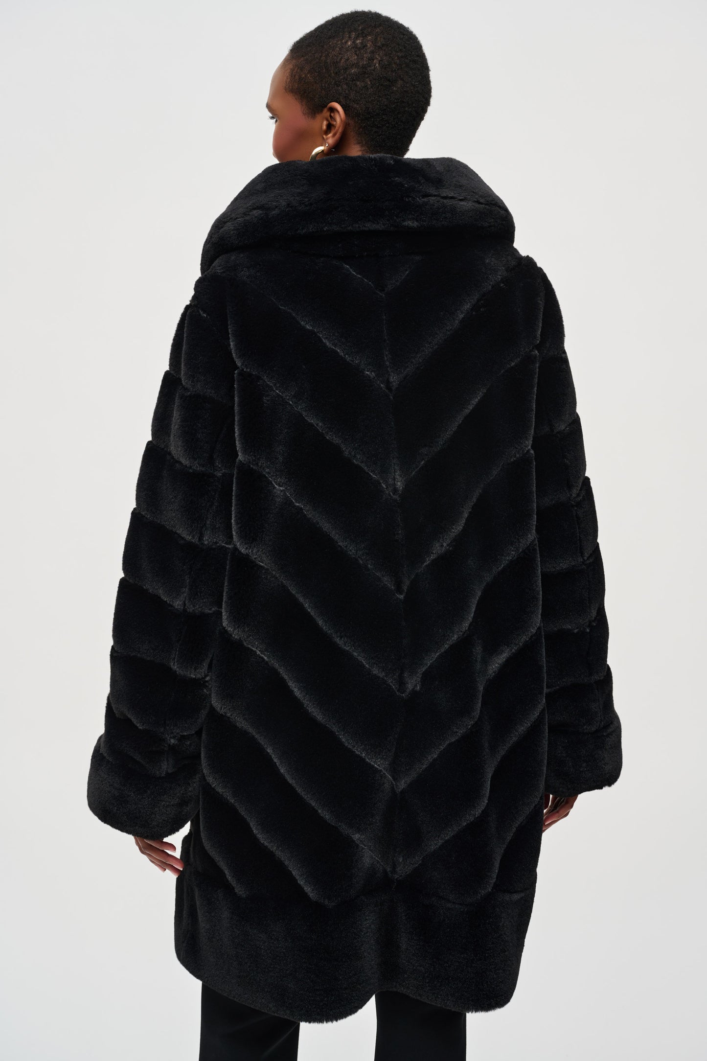 Joseph Ribkoff Black Reversible Fur Coat